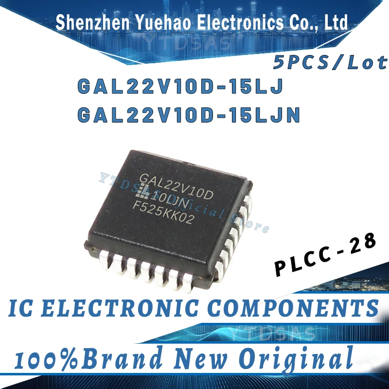 5PCS GAL22V10D-15LJ GAL22V10D-15LJN GAL22V10D GAL22V10 GAL22V IC MCU PLCC-28 Chipset