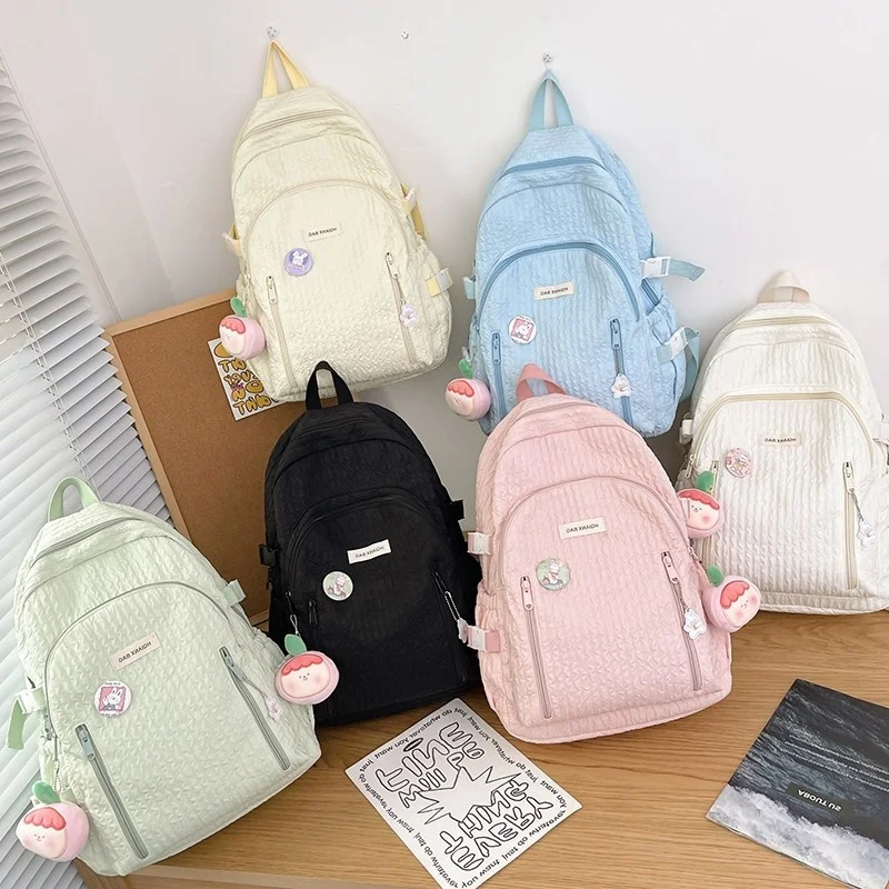 

Нейлоновый женский рюкзак, многослойный дизайн, школьная модная сумка для девочек, модные дорожные рюкзаки на молнии, водонепроницаемые сумки для книг