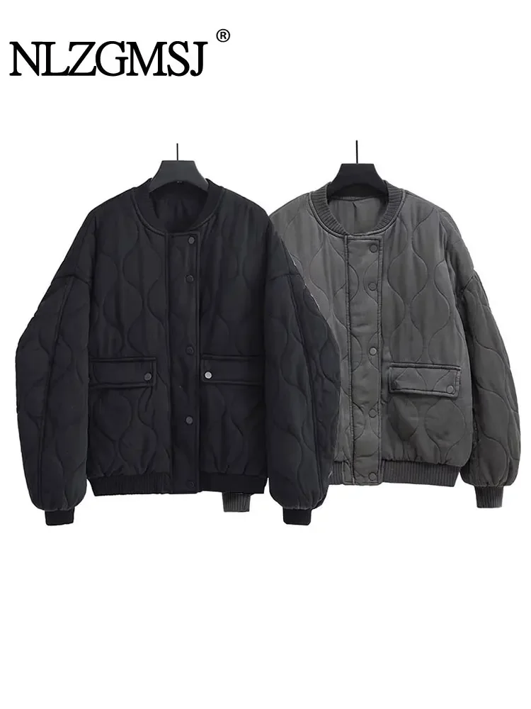 Пальто теплое хлопковое женское оверсайз с длинным рукавом 2024