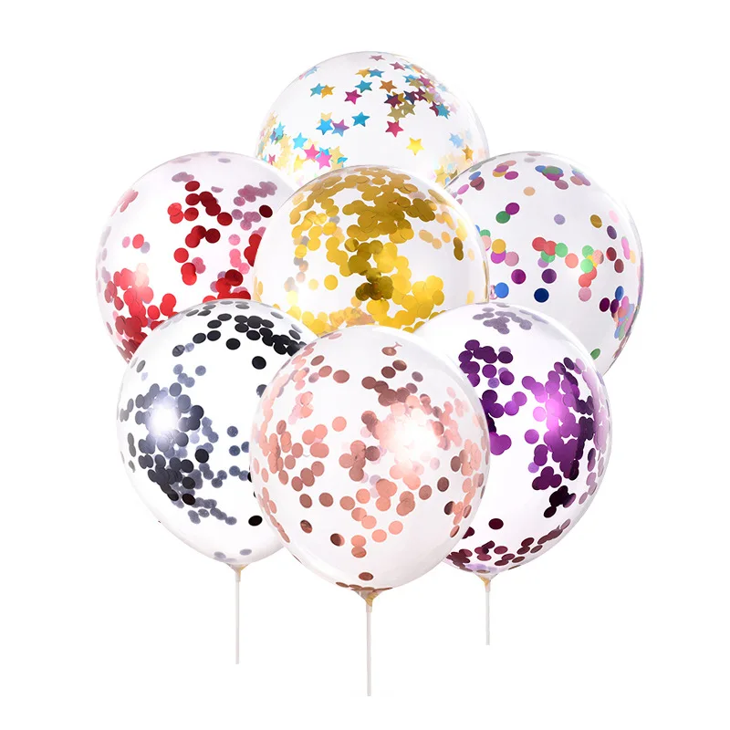 

10pcs Colorful Sequins Debris Balloon 12 Inch Latex Balloon Holiday Party Decoration Birthday Scene Arrangement Balloon