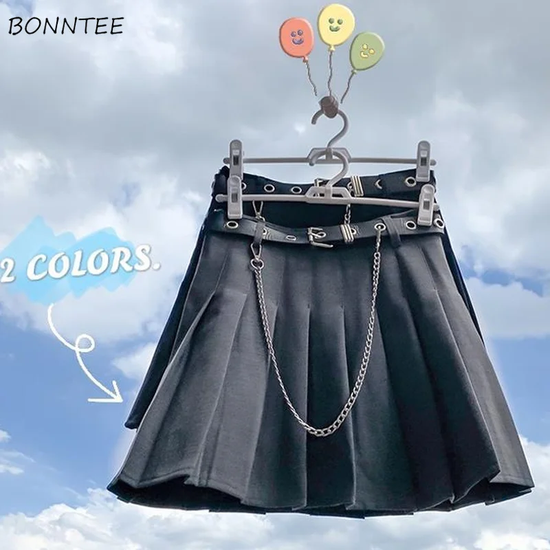 

Юбка женская плиссированная выше колена, элегантная Стильная универсальная юбка с завышенной талией для студентов, в Корейском стиле, для отдыха, на осень