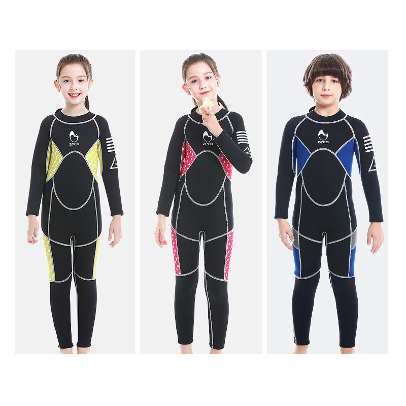 

Kids Wetsuit Boys Girls 2.5mm/3mm Neoprene Fullsuit Back Zip for Toddler Youth Water Aerobics Dive Boating Snorkeling Surfing