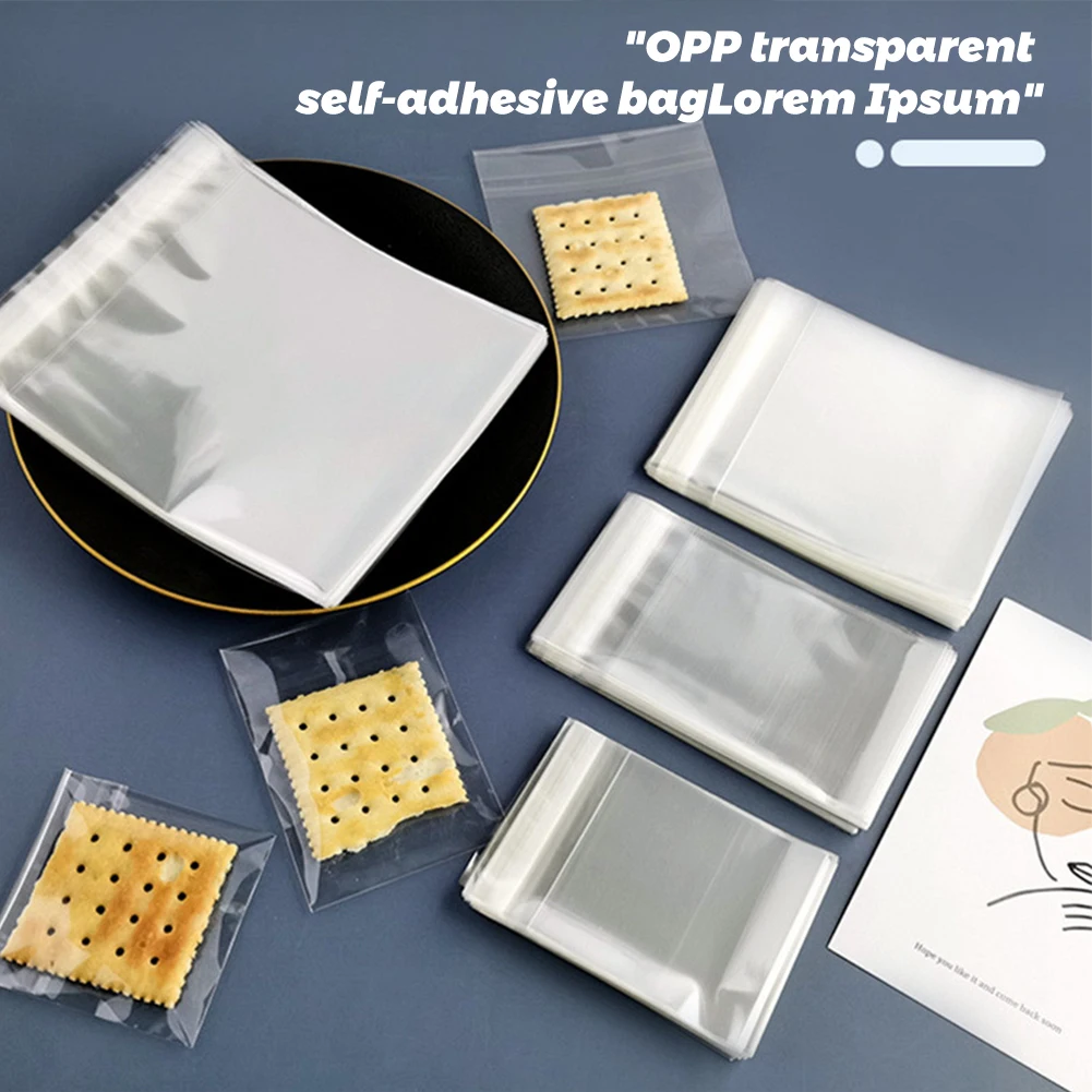 

OPP Transparent Self-adhesive Bag Cookie Bag Candy Bag No Pattern Baking Packaging 100 Pcs/Pack Snowflake Crisp Packaging Bag