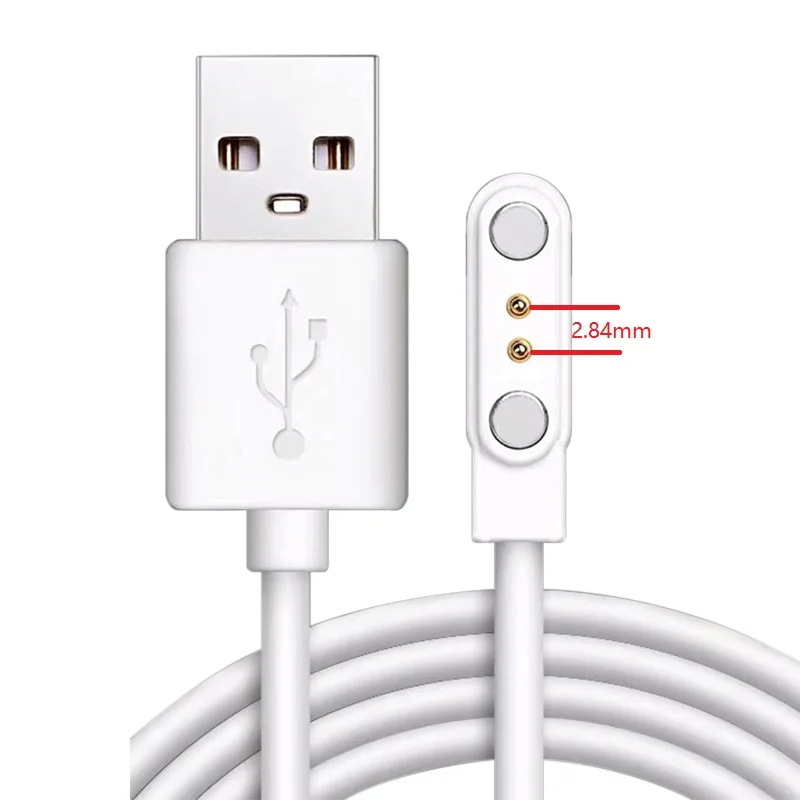 Universal Magnetic Charging Cable USB Charger 2pin 4pin Line Power Adapter Long Cord For Smartwatch Juicer Facial Beauty Devices