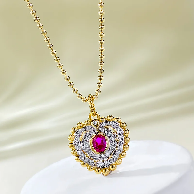 Серебро S925 новый овальный кулон в богемном стиле 4*5 мм форме яйца красная