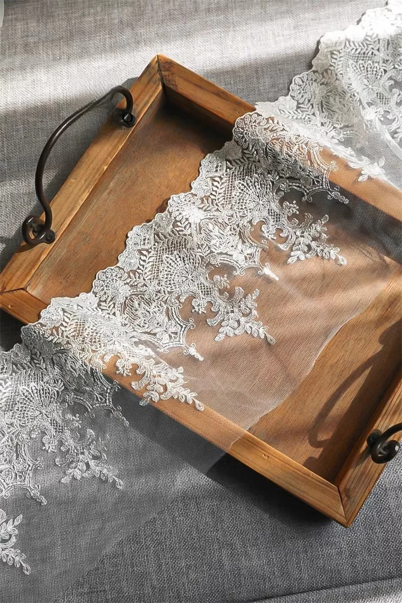 2 ярда гребешок с вышивкой тюль кружево цветы сетчатая отделка для свадебного