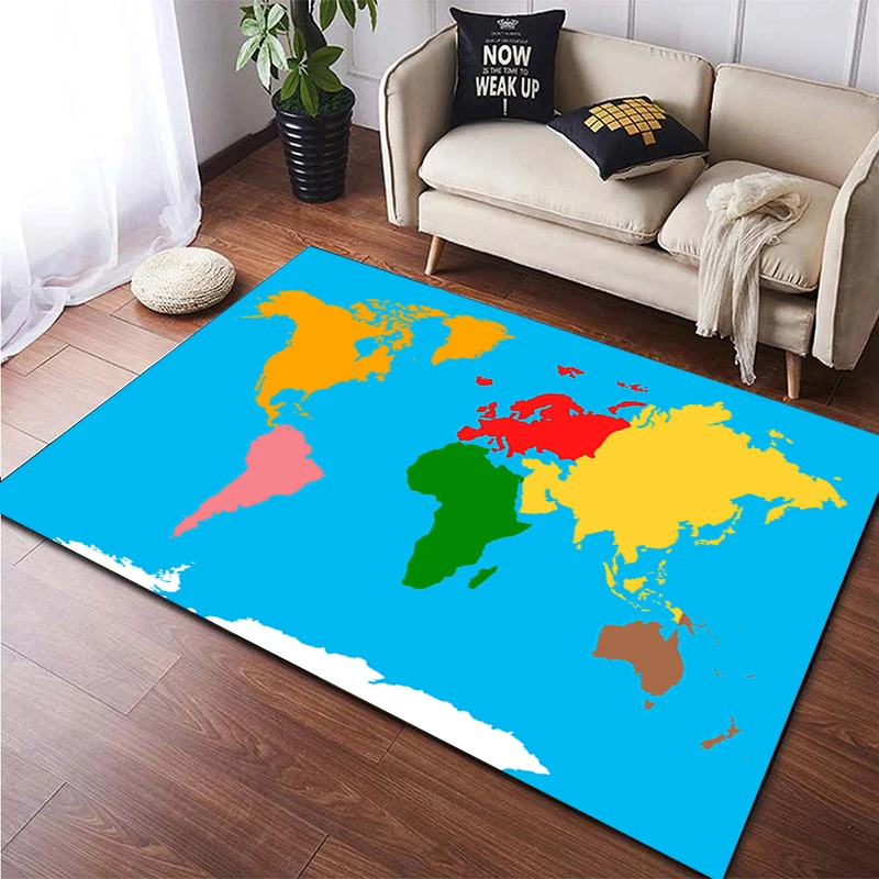 Retro navigation Map Pattern Decorative Square Rug Modern House Living Room Floor Matte Bedroom Carpet Art Poster Mat Fans Gift