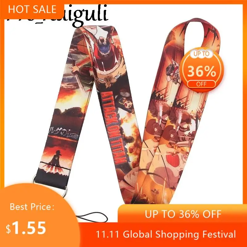 

Шнурок для ключей «атака на Титанов», держатель для телефона, забавный шейный ремешок с брелоком, для удостоверения личности, «сделай сам», ...