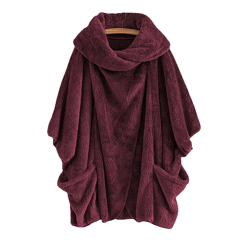 Oversized Loose Winter Warm Overcoat Women Fashion Solid Color Hooded Jacket Casual Fleece Long Coat Hairry Furry Outwear