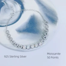 Sparkling Moissanite 925 Sterling Silver Diamond Bracelet For Women