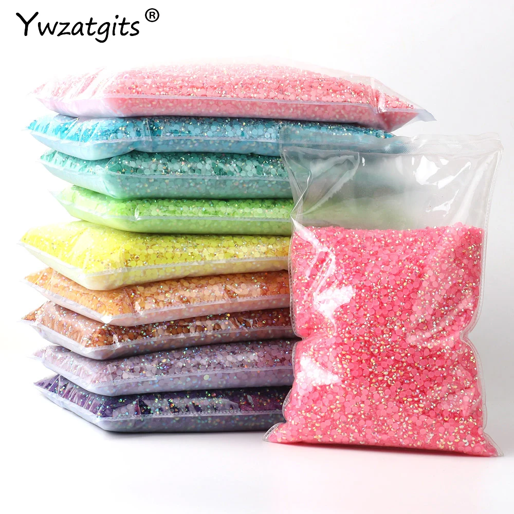 

3-6mm AB Color Resin Flatback Jelly Rhinestones Bulk Wholesale Glue On AB FlatBack Crystals Strass Nail Glitters Garment Stone