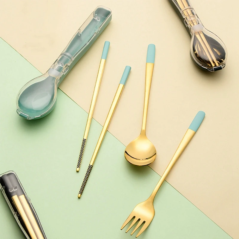 3 шт. набор столовой посуды из нержавеющей стали столовые приборы для кемпинга