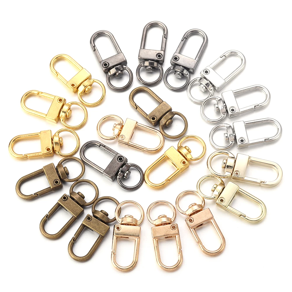 

5pcs/Lots 32x12mm Alloy Buckle Spring Keychain Lobster Clasps Key Hook Split Ring Clasps Connectors for Jewelry Making Findings