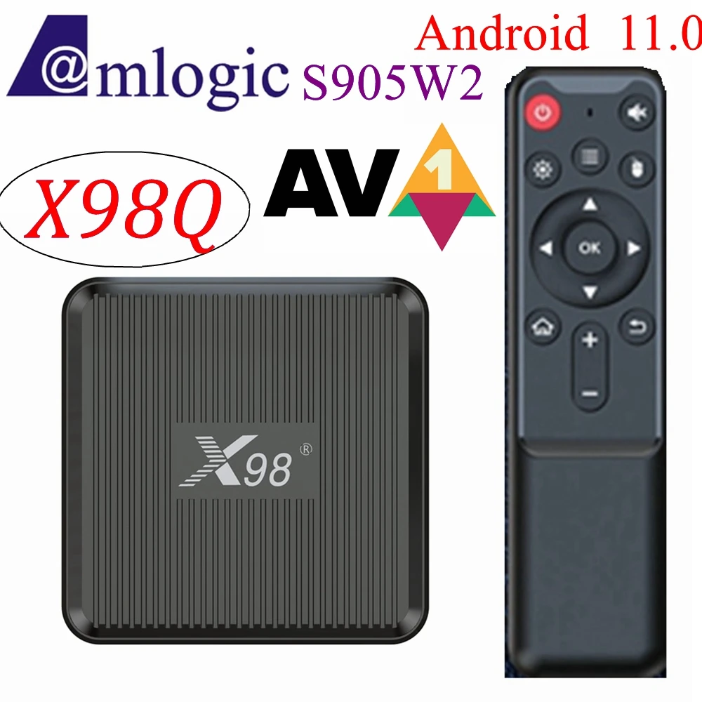 

ТВ-приставка X98Q, Android 11, Amlogic S905W2, 2 + 16 ГБ, H.265, AV1, 2,4G, двойной Wi-Fi, HDR, 10 + Youtube