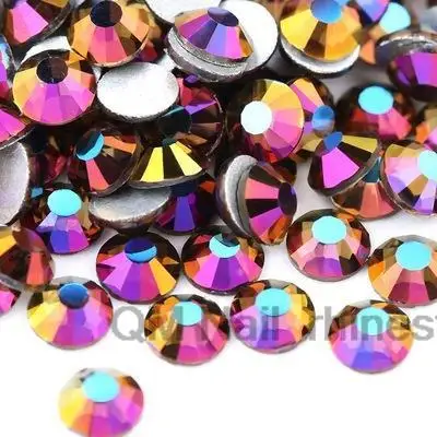 

1440pcs/pack All Size SS3-30 Metal Purple Flat Back Non HotFix Nail art Rhinestone Glass Decorations Garment Mix Rhinestone