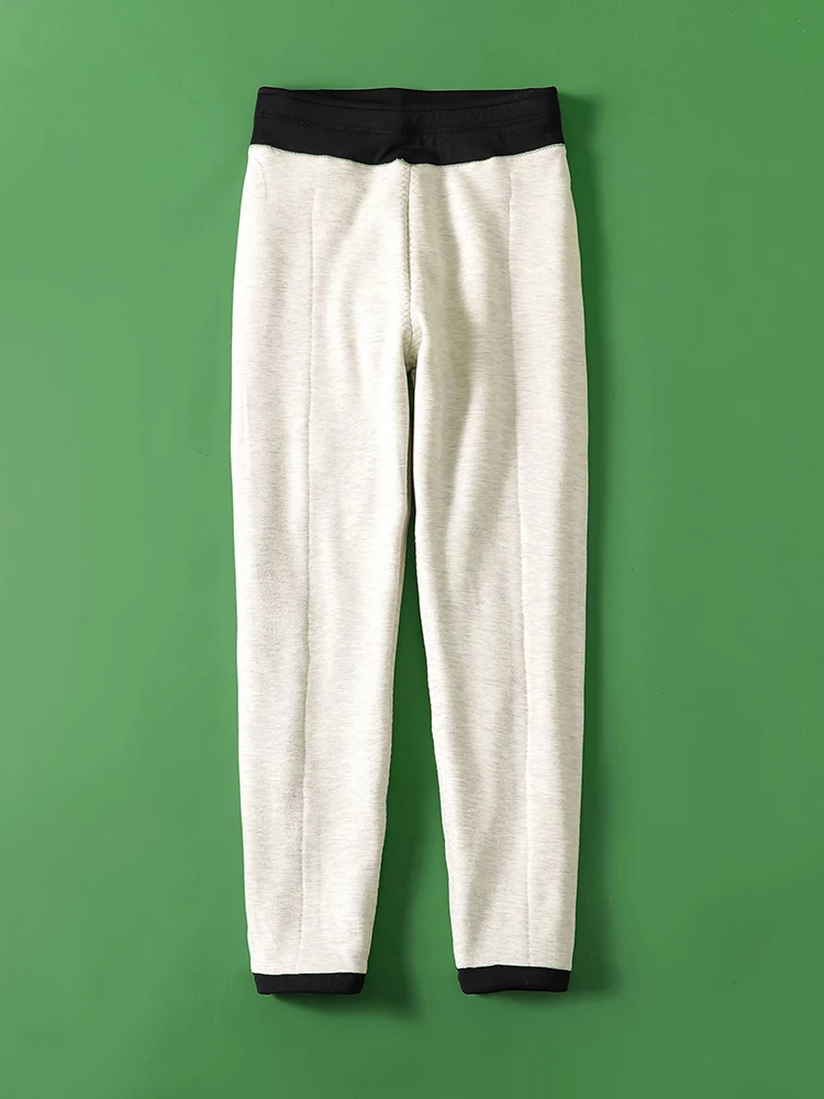 00% Pure Wool Pants Women Outer Wear Fleece-lined Thick Leggings High Waist Northeast Super Warm Men Winter