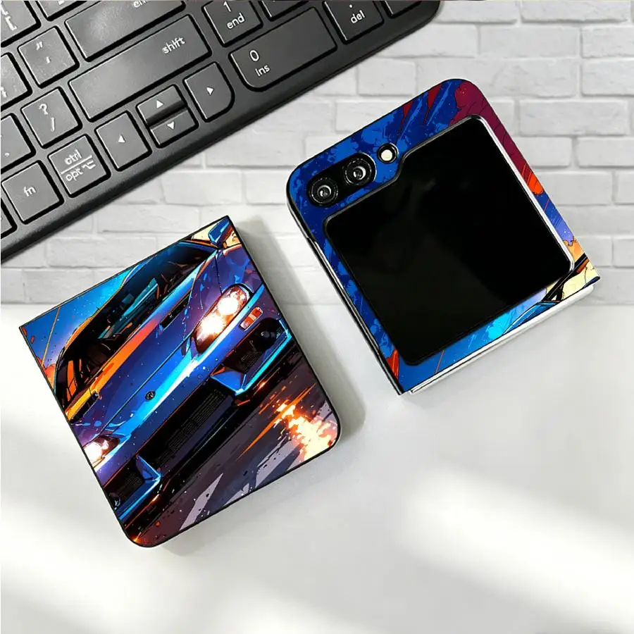Чехол для телефона Samsung Galaxy Flip4 Flip7 FE Flip6 Flip5 Flip3 Z Flip 7 6 5 4 3 в стиле гоночного спортивного автомобиля, задняя крышка-накладка (Funda) (art.: 3920daa35d062) - 3920daa35d062