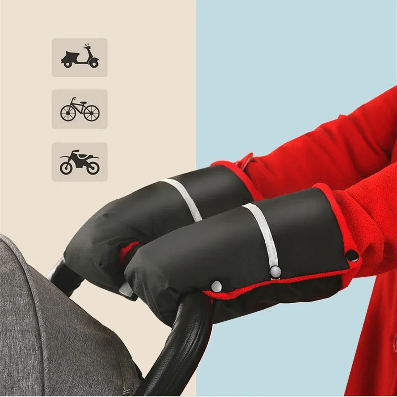 

Зимняя муфта для рук Детская коляска Коляска теплые меховые флисовые раздельные перчатки Универсальный ветрозащитный обогреватель для рук аксессуары для коляски