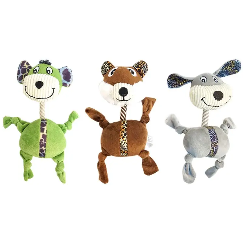 

Dog Chew Toy Built In Sounder Bite Resistant Plush Doll Cute Animal Shaped Squeaky Toy Pet Supplies Interactive Playthings