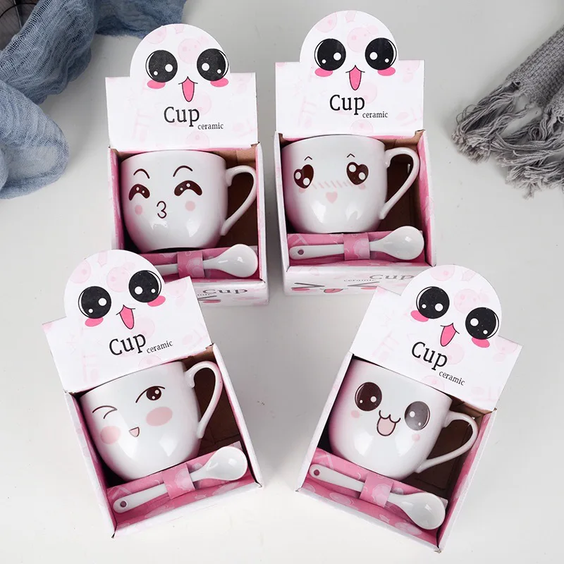 

4PC New Product European Style Light Luxury Gold-painted Ceramic Coffee Mug with Lid Spoon Water Cup Cartoon Rabbit Mug
