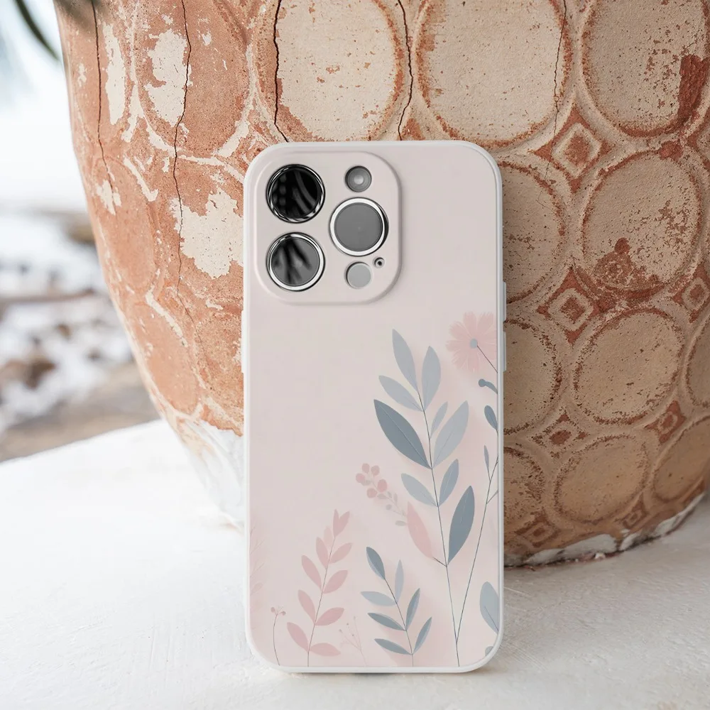 Чехол для мобильного телефона с простым растительным узором iPhone X XR XS Max 11 12 13 Pro Mini