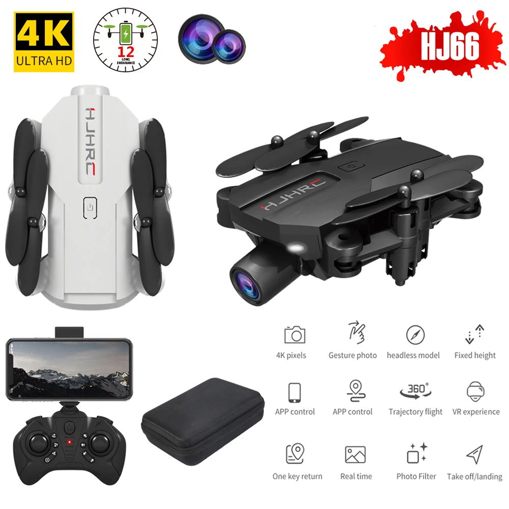 

1080P/4K HD Professional Quadcopter HJ66 Drone with Dual Cameras Height Keeping WiFi FPV Foldable Remote Control Drone