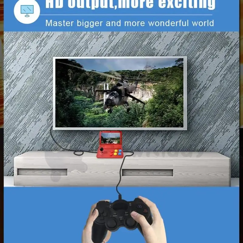 Powkiddy A13 игровая консоль 10-дюймовый большой экран съемный джойстик HD выход мини