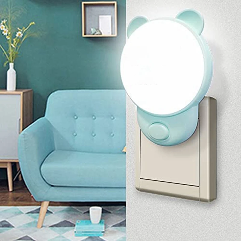 

Night Light Children's Socket With Switch LED Bedside Lamp For Plug Light Suitable For Bedroom 2Pcs EU Plug