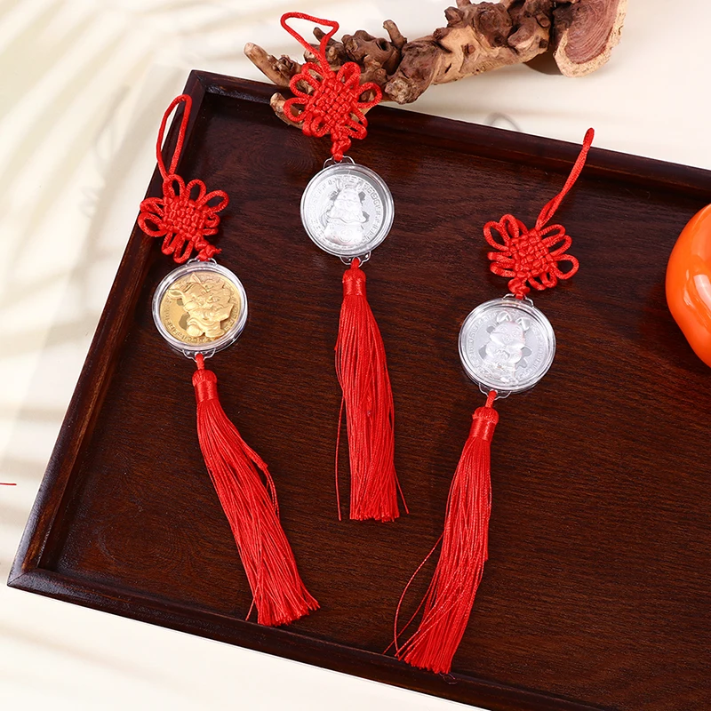 

2023 Year Of Zodiac Rabbit Chinese Souvenir Zodiac Coin Car Charm Home Decortion Pendant Gifts