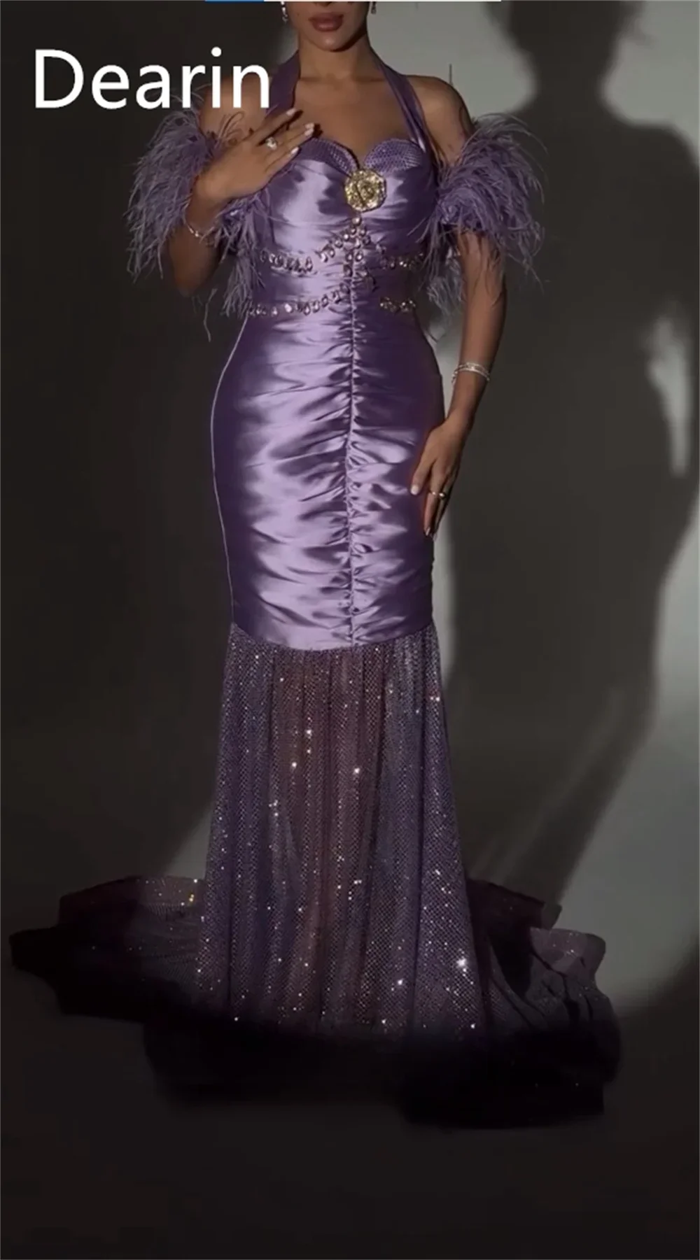 Дериан Холтер Русалка Длина до пола Юбки Драпированные обнимающие платья на