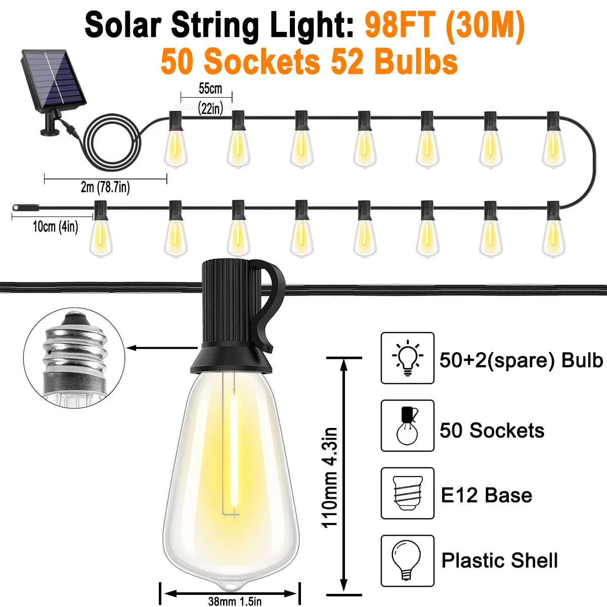 

Солнечные светильники GANRILAND ST38