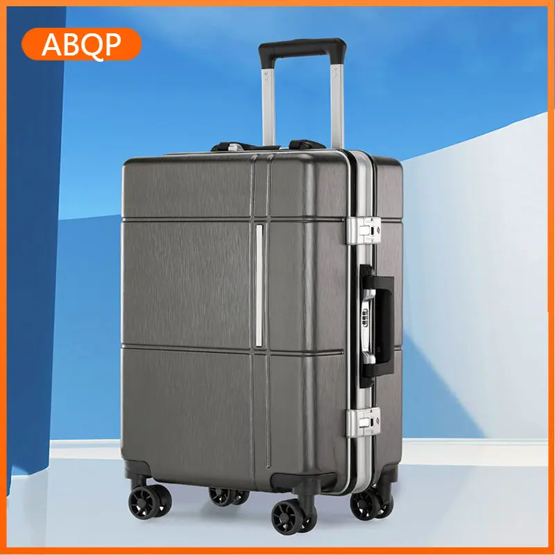 ABQP Fashion Aluminum Frame Trolley Case 20 Inch Carry-on Luggage Set 28 Inch Large Capacity Travel Suitcase maletas de viaje