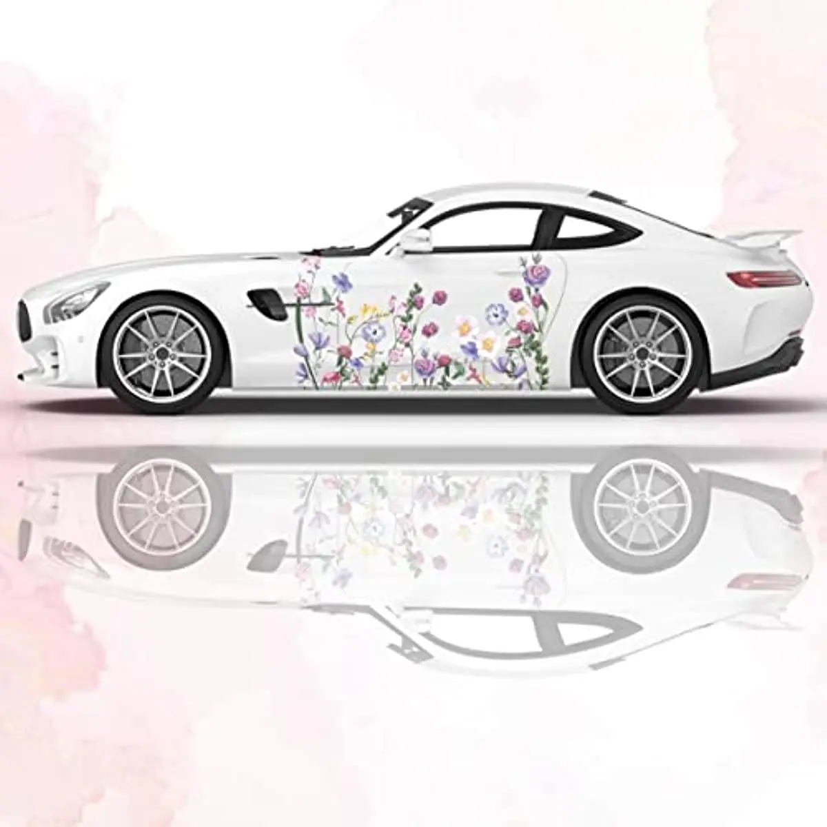 

2 шт., виниловые наклейки на автомобиль в виде цветов джунглей