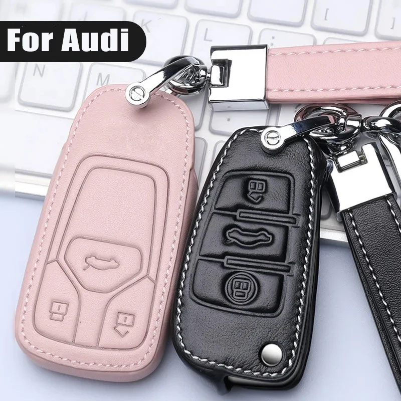 

Car Key Fob Case For Audi A3 A4 A5 A6 A7 A8 C5 C6 8L 8P B6 B7 B8 B9 RS3 Q3 Q7 8L 8V S3 S4 S5 A4L 4m TT TTS RS 8S E-tron Q5 Q8 C8