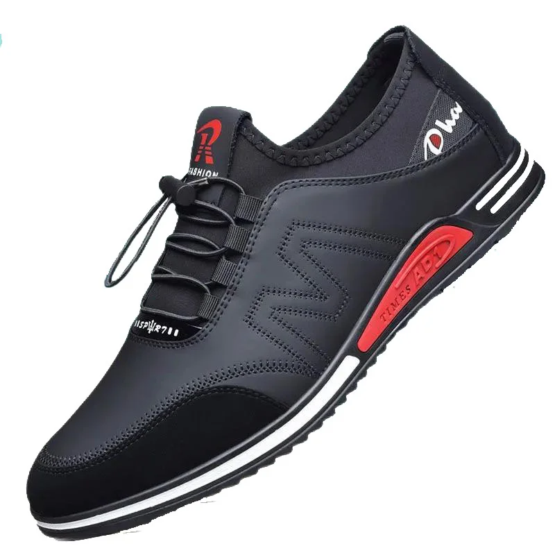 

Fashion Men Leather Comfy Slip Increased Heel 6CM Footwear Mens Casual Shoes Male Office Business Dress Outdoor Sport Sneakers