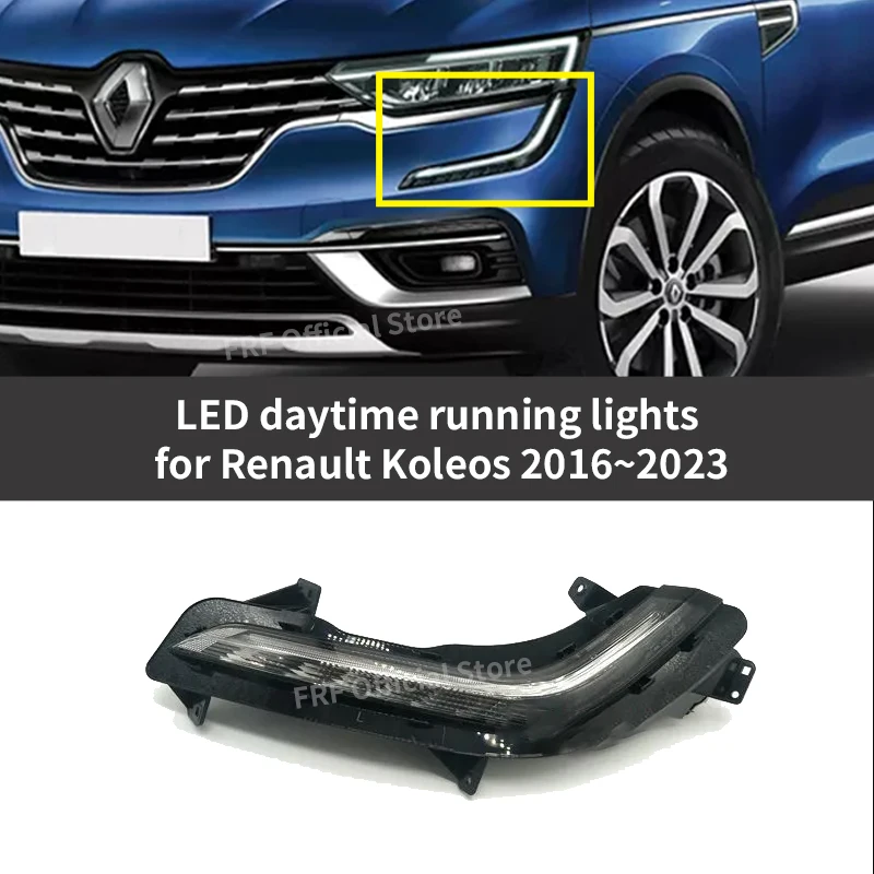 

For Renault Koleos 2 Samsung QM6 2016~2023 2020 2018 Accessorie LED DRL Daytime Running Light Turn Signal Car Front Bumper Light