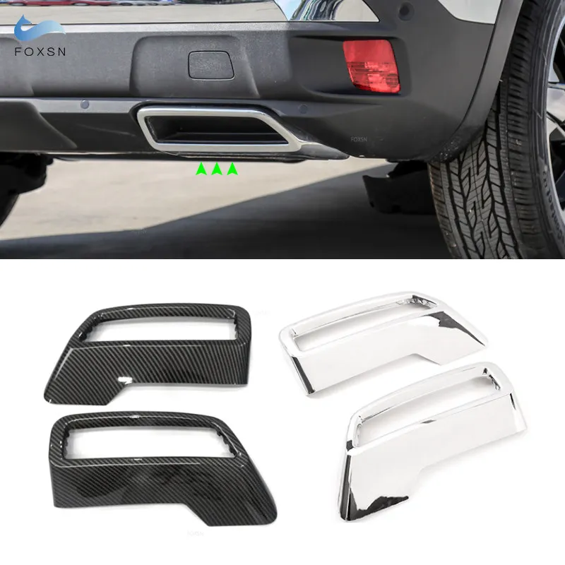 

For Peugeot 3008 4008 5008 2017 2018 2019 2020 2021 Car Rear Exhaust Tail Muffler Pipe End Output Cover Protective Trim