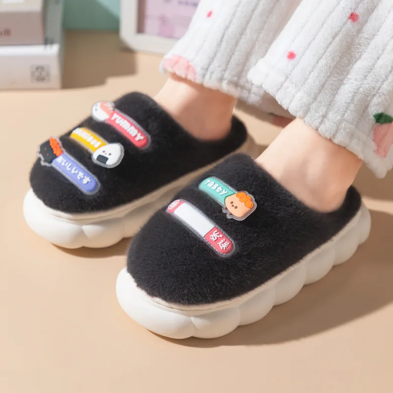 2022 Winter Strange Things Cotton Slippers Women Design Cute Funny Warm Ladies' Slides Indoor Soft Plush Unisex Platform Shoes