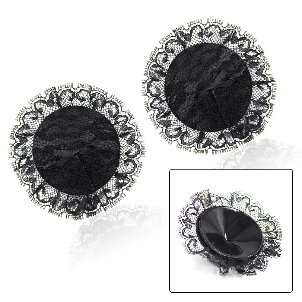 

Women 1 Pair Bra Accessories Sexy Black Lace Bow Breast Petals Bra Nipple Cover Sticker Erotic Pasties Recycling Accessories