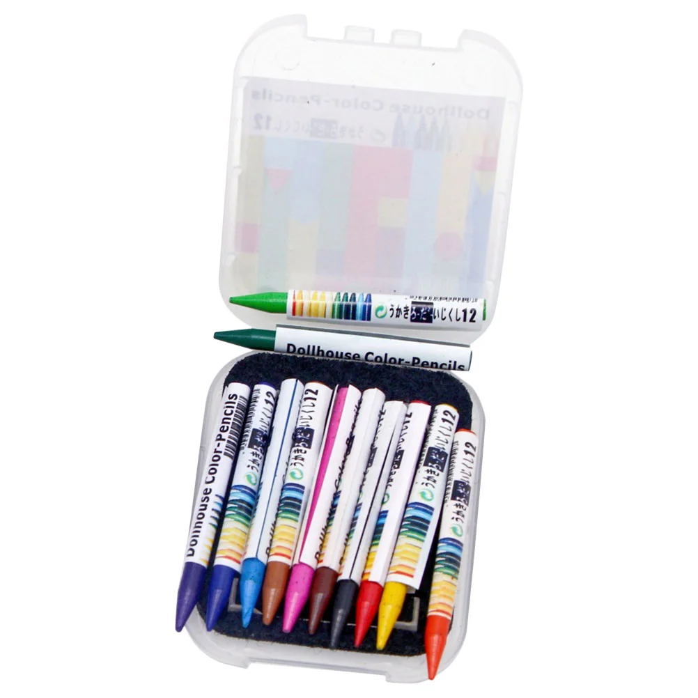 

Mini Colored Crayons Decoration Boxed Decorative House Landscape Plastic Simulation Miniature
