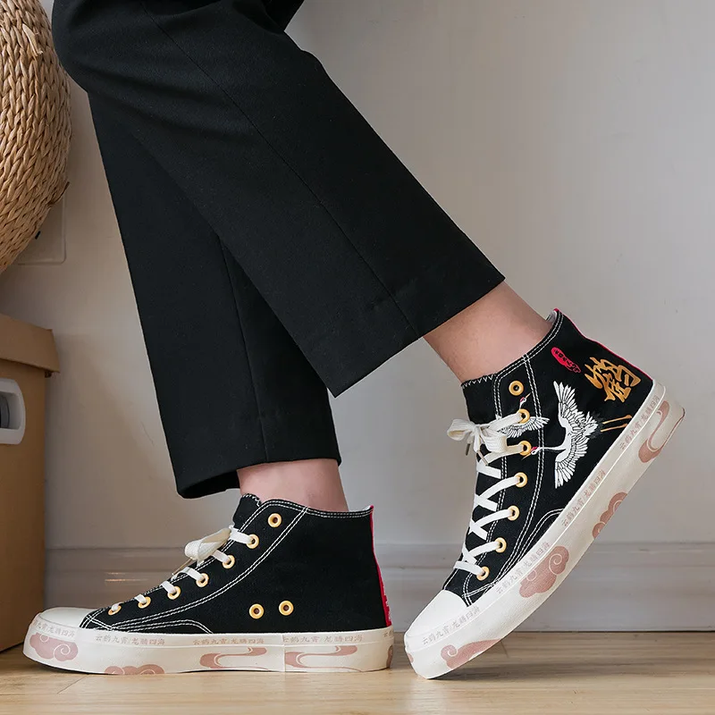 Парусиновая обувь для мужчин и женщин в азиатском китайском стиле уличная модная