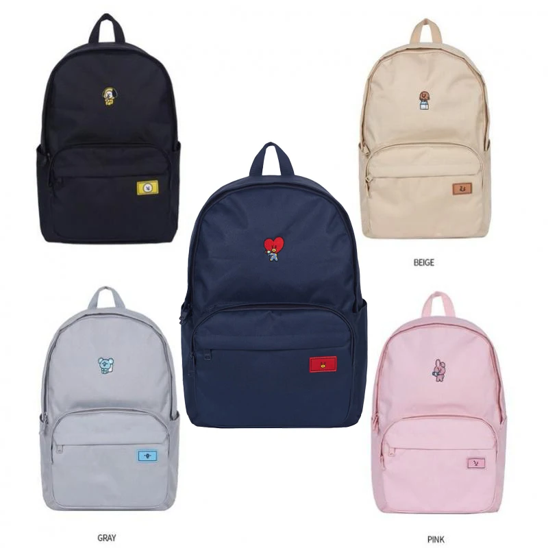 Bt21 Kawaii школьный рюкзак сумка для компьютера Rj Shooky Cooky Tata Chimmy мультяшный милый школьный рюкзак сумка для отдыха