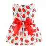 Pet Dress Pet Skirt Two-legged Sweat-absorbent Breathable Colorfast Button Closure Dress Up Floral Printing Princess Style 4