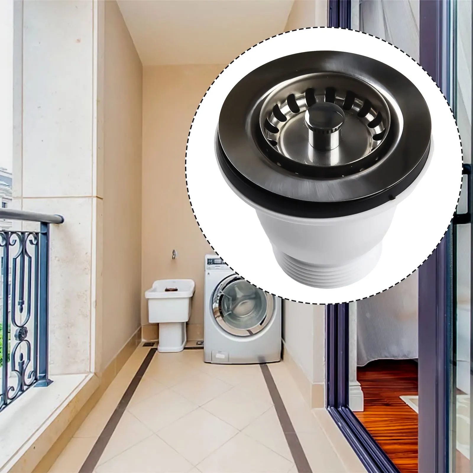 Фильтр для раковины балкон слив Belfast кухни серебристый нержавеющая сталь 1 шт. 85