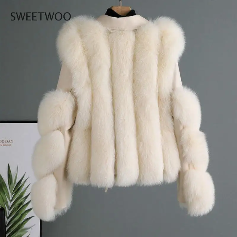 Women Faux Fur Coat Sheepskin Fur Coats Faux Fox Fur Jacket Luxury Outwear Women 2022 Winter Clothes Women New Tide Contracted