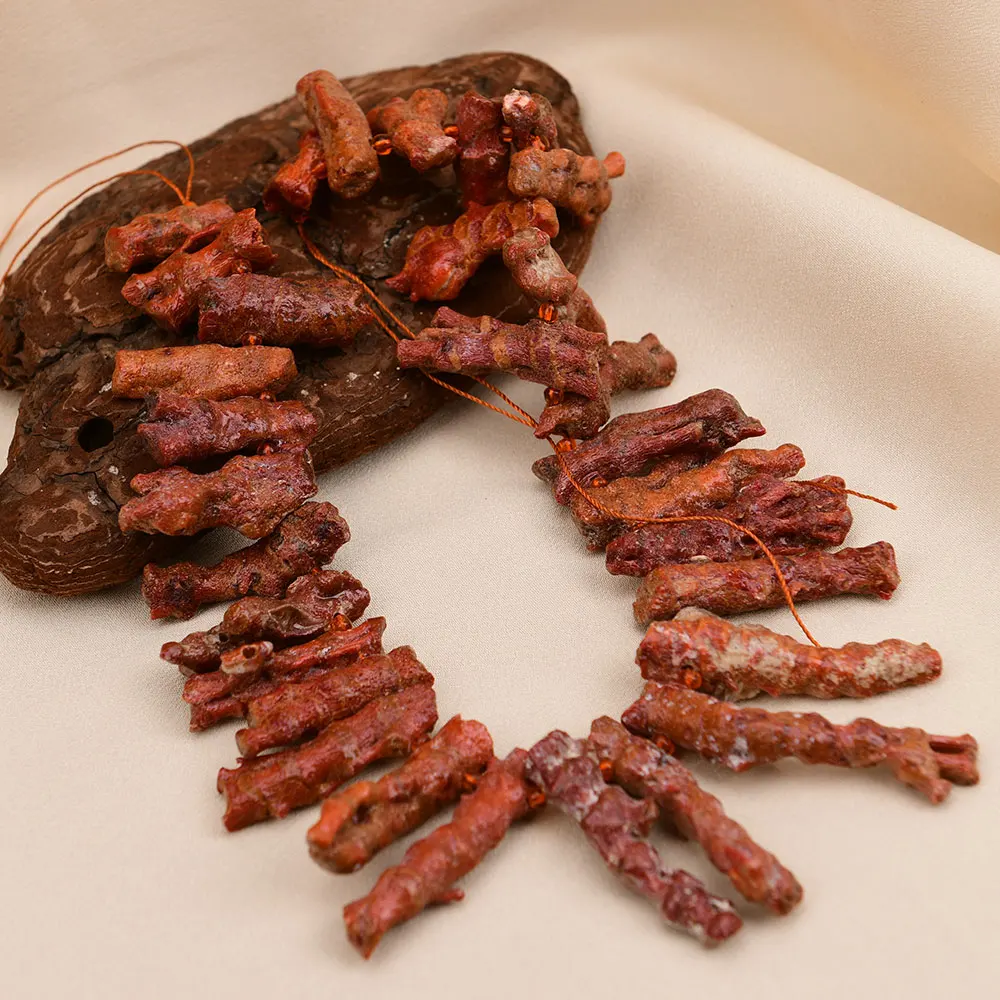 APDGG Большие натуральные красные оранжевые коралловые ветки сверху просверленные