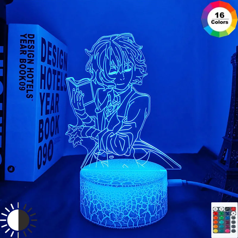 Аниме бродячие собаки DAZAI BOOK 3D светодиодный ная лампа для спальни украшение