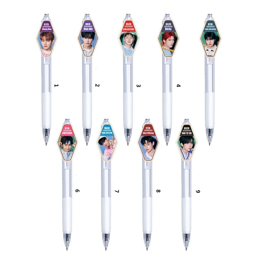 9 шт./набор Kpop ZEROBASEONE 0 5 мм авторучка для подписей черная письма дизайнерские