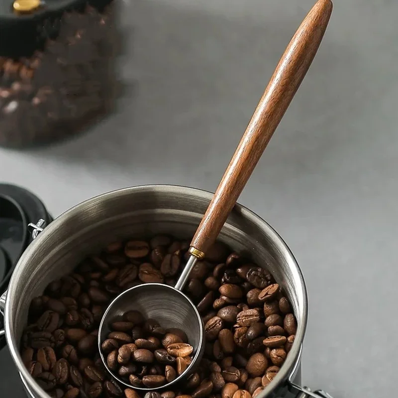 4/8/25 мл кофейная ложка с деревянной ручкой мерная из нержавеющей стали орех