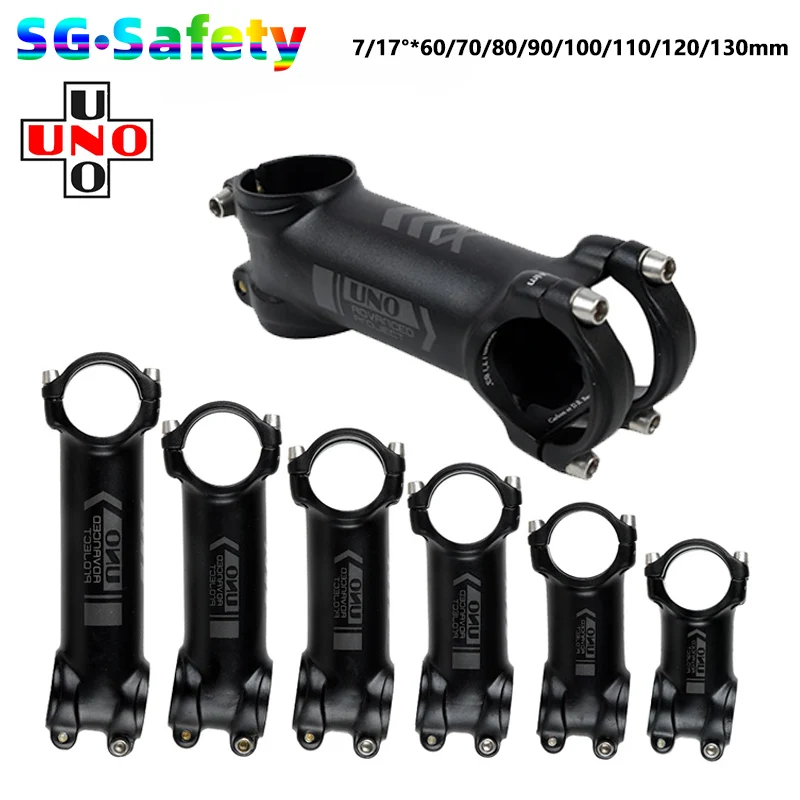

UNO Bicycle Stem Mountain Road Bike Stem Ultralight Stem 31.8mm Handlebar Stem 7 17 Degree 60 70 80 90 100 110 120 130mm riser